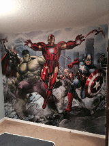 Specialist wall art mural paper hanging Avengers Thor Hulk Iron Man Captain America Marvel